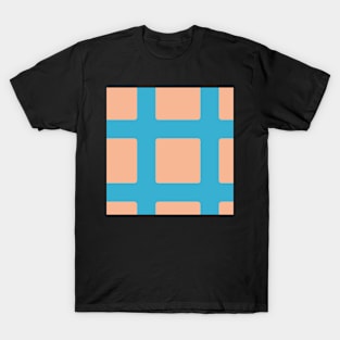 graphic turquoise and tan minimalist block pattern T-Shirt